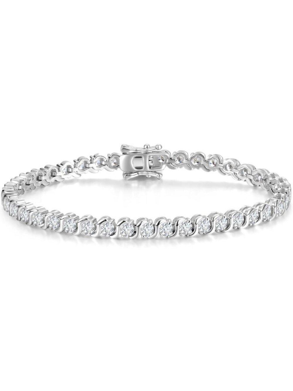 925 Sterling Silver Tennis Bracelet with 3mm Cubic Zirconia - Elegant Gift for